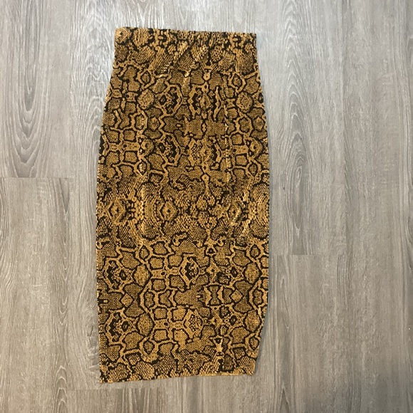 2/$15 Missguided Pleated Snake Print Midi Skirt - Picture 5 of 9